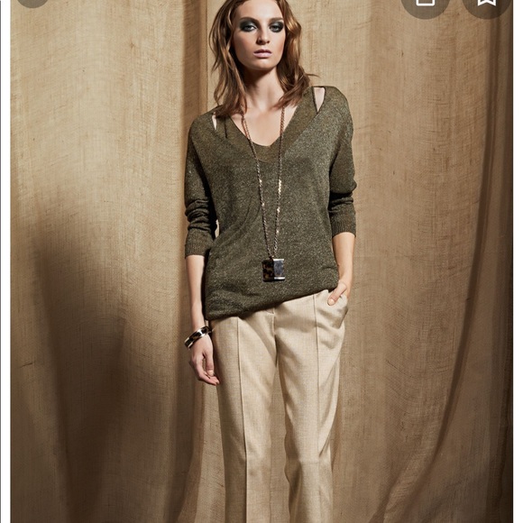 Escada Tops - Escada Sumaira Double Layered Tunic Top Metallic M